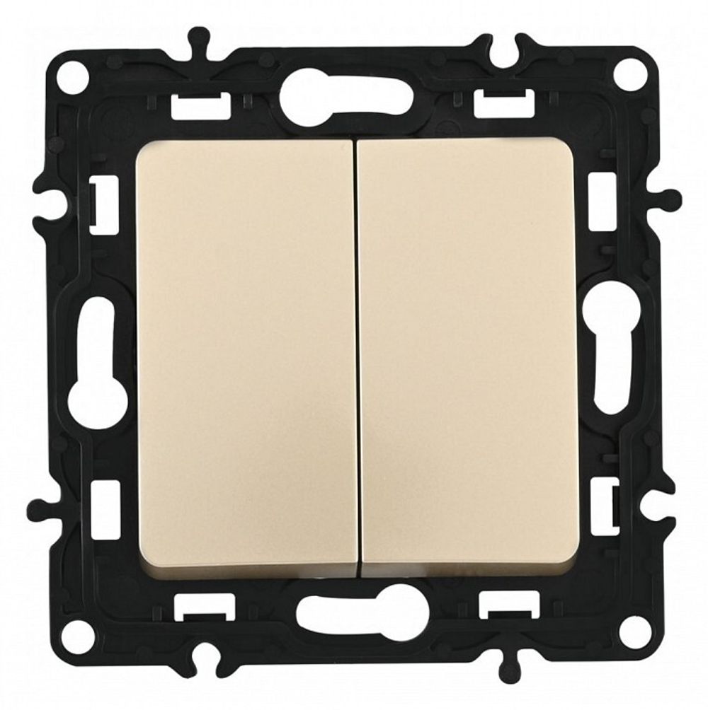 Выключатель проходной двухклавишный без рамки Arte Milano 217 217.32-2.shampan