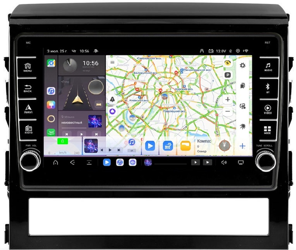 Магнитола для Toyota Land Cruiser 200 2015-2021 (без JBL) - Carmedia OL-9618 (кнопки и крутилки) Android 13, TS20, 6+128Гб, CarPlay, 4G SIM-слот