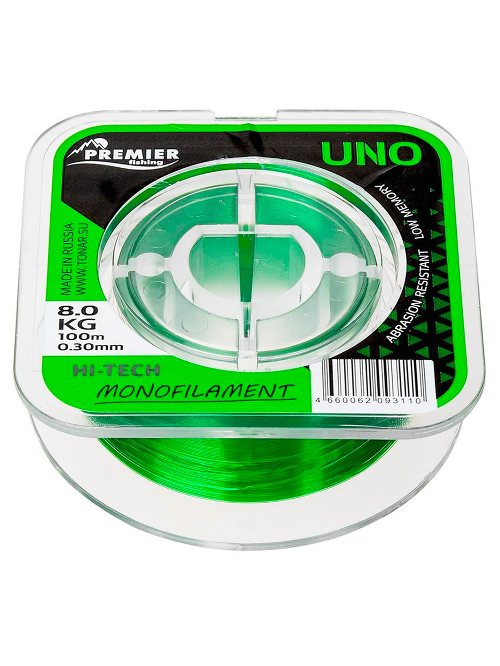 Леска для рыбалки Premier Fishing UNO Green Nylon 0,30mm/100m (PR-U-G-030-100)
