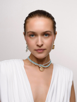 Серьги "Blue coral shell" Gold