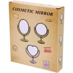 Зеркало настольное в пластиковой оправе «Версаль - Круг», цвет золото, двухстороннее, 24см.