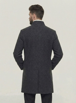 Мужское пальто (темно-серое) С29