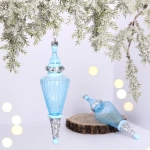 Елочные игрушки «Сияющий кристалл» 5,2*5,2*19 см (набор 2 шт), Голубой