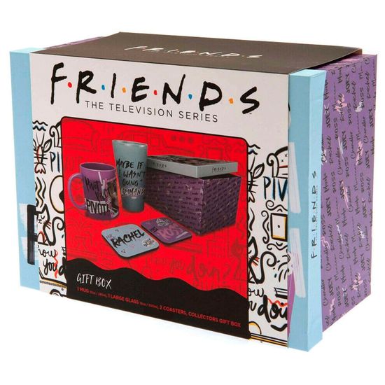 Набор подарочный Friends Doodle Стакан+Кружка+Подстаканники GFB0099 (10013160/201124/5201389/7, Китай)