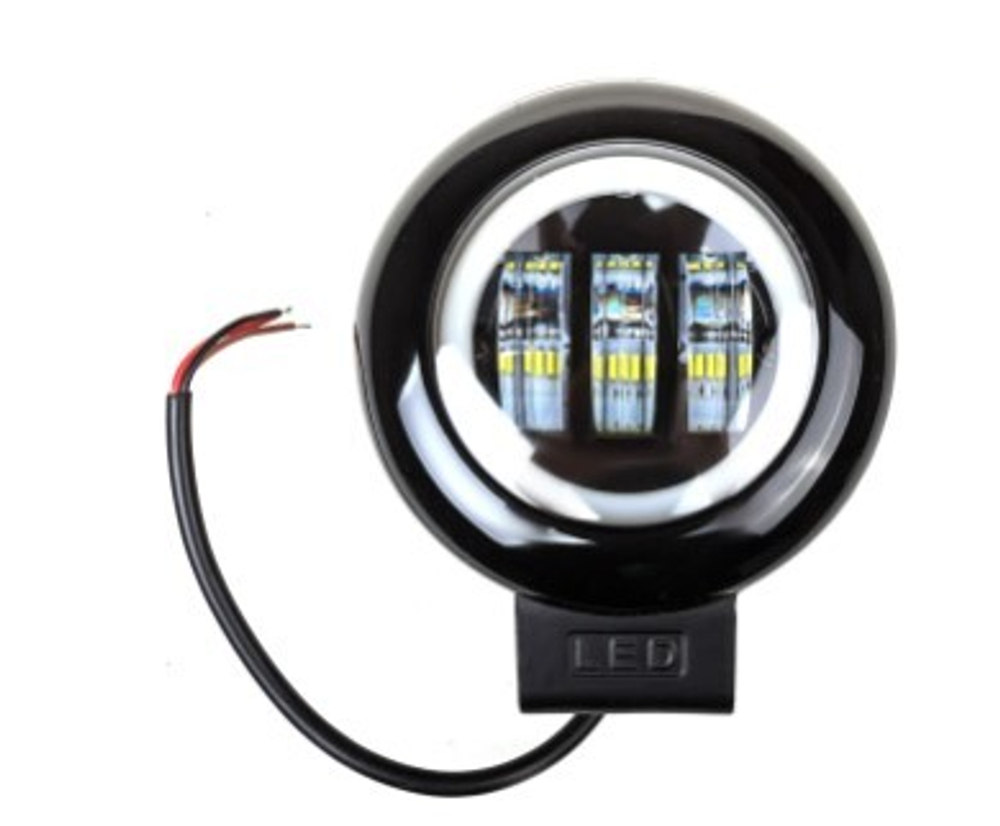 Фара светодиодная OFF ROAD 116*116(137)*60мм круглая 12V/24V 30W 6000К SKYWAY 9 диодов Дальний свет