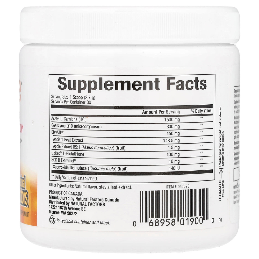 Natural Factors, Regener Life™, добавка для оптимизации работы митохондрий, 81 г (2,86 унции)