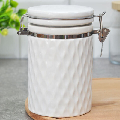 Банка 900мл с клипсой "Жемчужная волна"