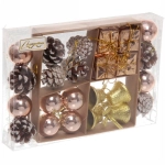 Набор украшений «Сказочная зима» 20*13,7*3 см (24 предмета), Золото/шампань