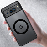 Чехол с Magsafe для Google Pixel 8 Pro прозрачный матовый с черным бортом WLONS