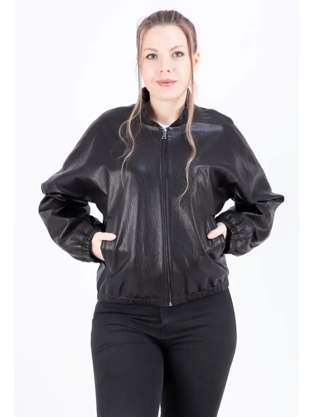 Куртка женская кожаная оверсайз