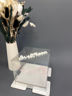 Коробка под торт с прозр куполом Волна 15х15х14 Белая