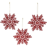 Подвеска «Волшебная снежинка» 11,5 см (набор 3 шт), Красный