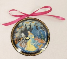 Ёлочная игрушка  диск с росписью "Снегурочка"