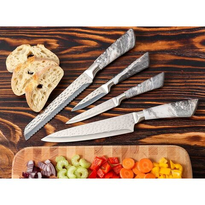 Набор ножей 4 пр, 20;20;12.5;9 см, нерж сталь, рук нерж сталь, Daniks, Лацио, JA20200344