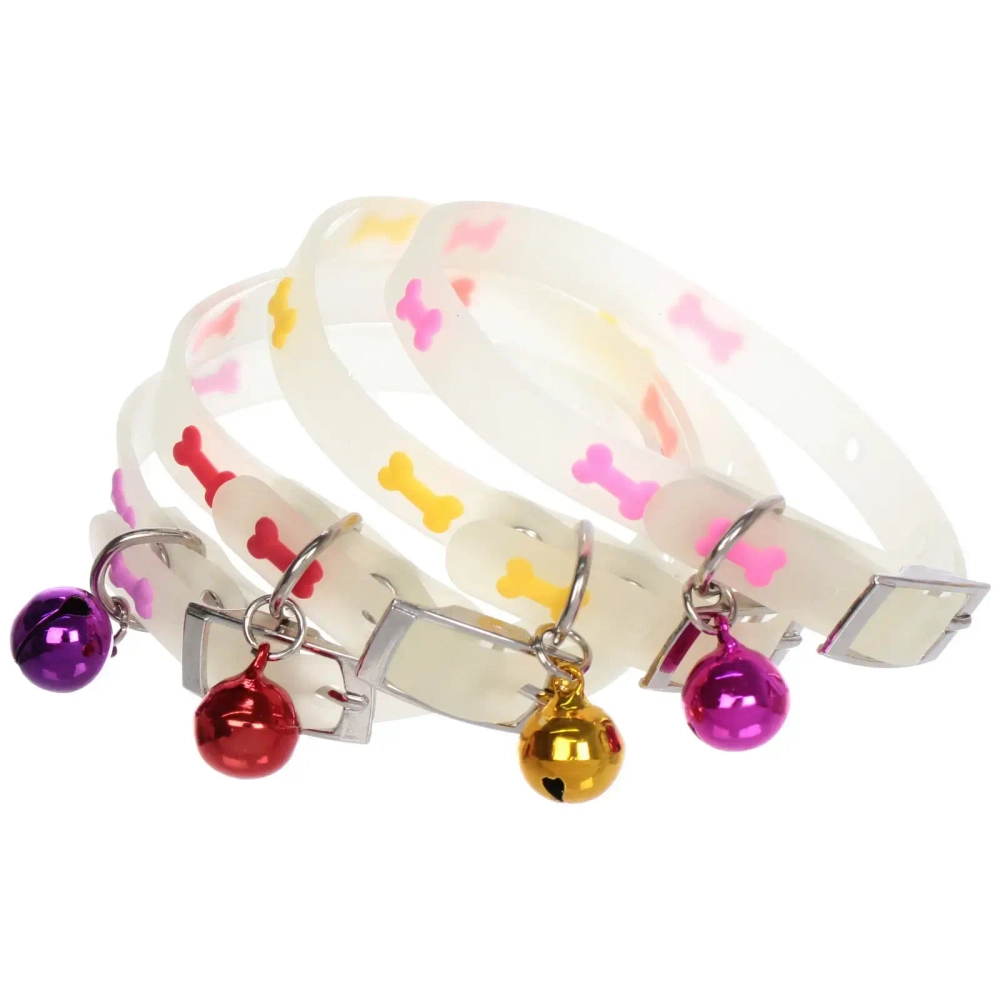 Ошейник для кошек с колокольчиком 1*30см «Neon-Кость» светящийся Ultramarine