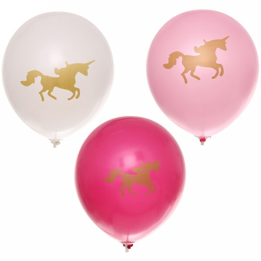 Воздушные шары 5 шт, 12»/25см «Единорожек»