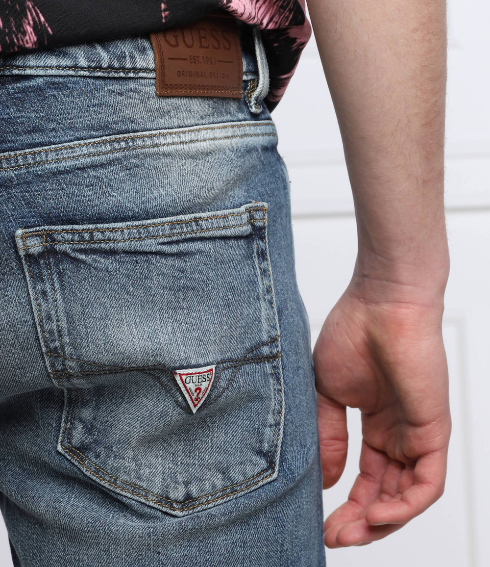 джинсы pin tuck moto GUESS - голубой(M2GAS2 D47I6)