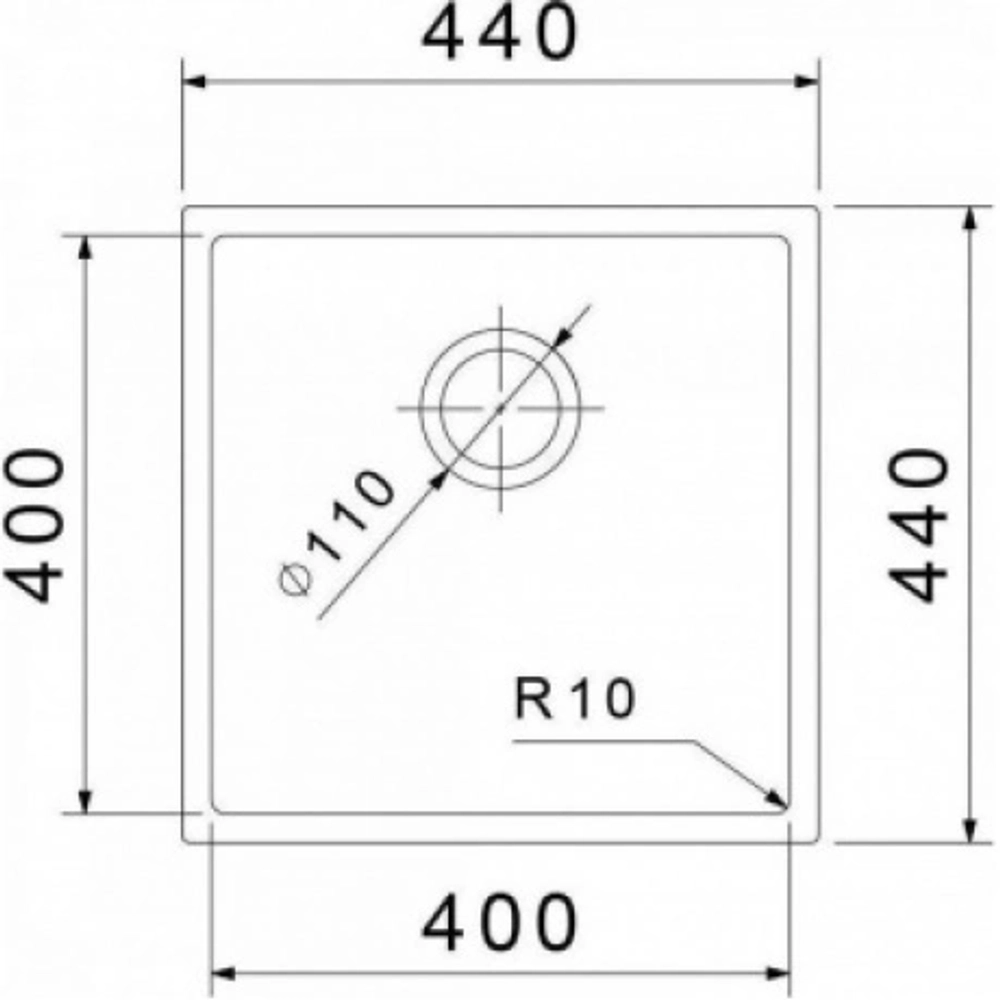 Rivelato Rinox 4444 UN PVD black Мойка нерж.стал 1 чаша 440*440*200 мм, монтаж: универсальный, материал: нержавеющая сталь, цвет: черный