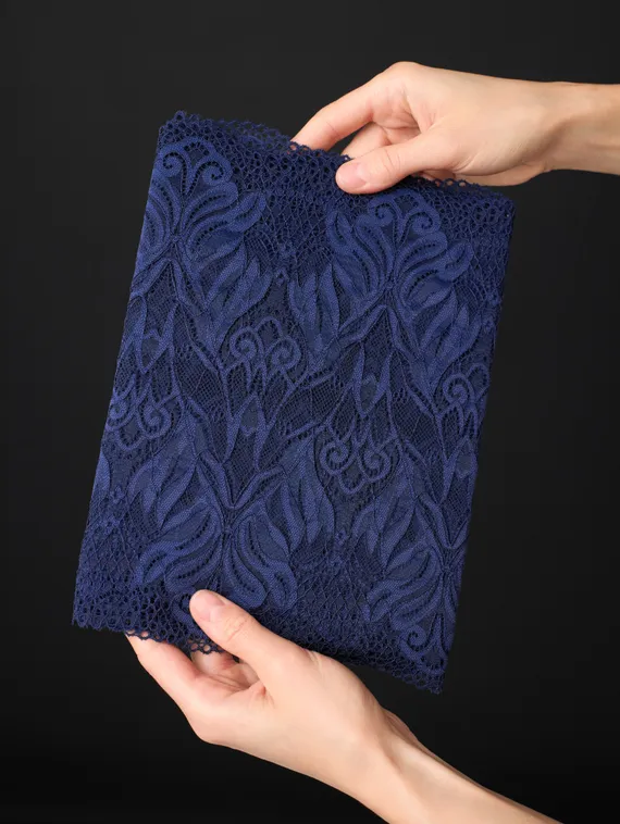 03-294 ОПТ Кружево эластичное 24 см, темно-синий 061