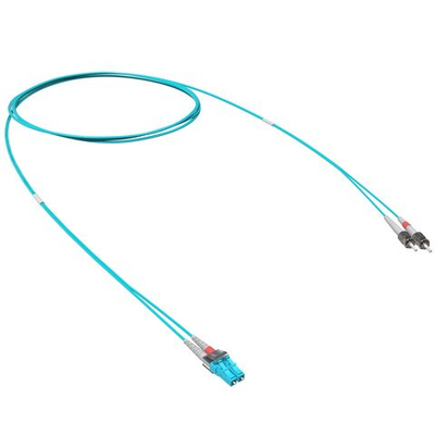 Оптический коммутационный шнур переходной Duplex LC-UPC/ST-UPC, 50/125 OM3, 2 м