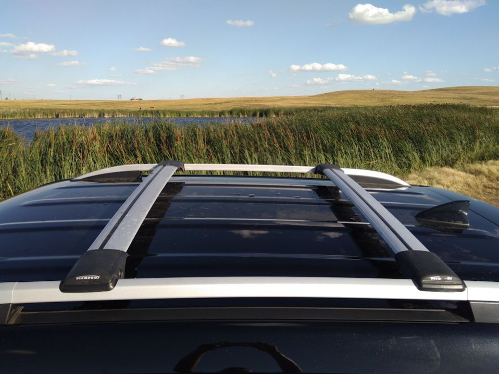 Багажник на рейлинги для Ford Ranger 4-дв.пикап 2012-2015 ,серый