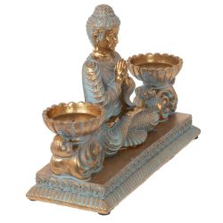 GAEM Фигурка декоративная "Будда"с 2-мя LED свечами , L21,5 W7,5 H14,5 см