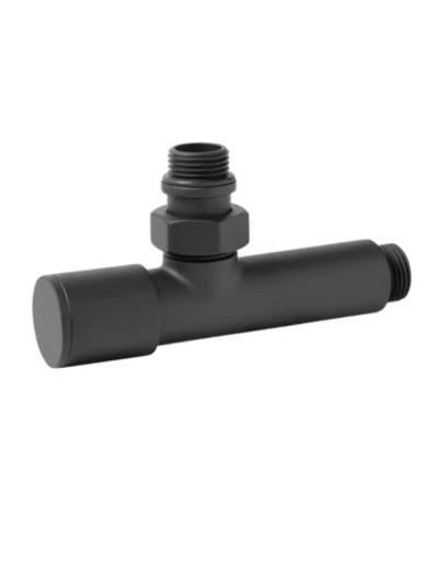 ViEiR Кран угловой для полотенцесушителя 1/2"м-1/2"м, черный (VR2033-C)