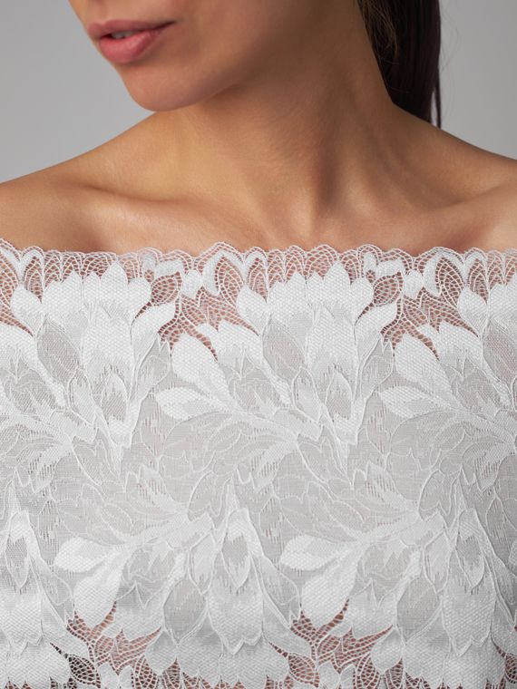 03-77 ОПТ Кружево эластичное 24 см, белый 001