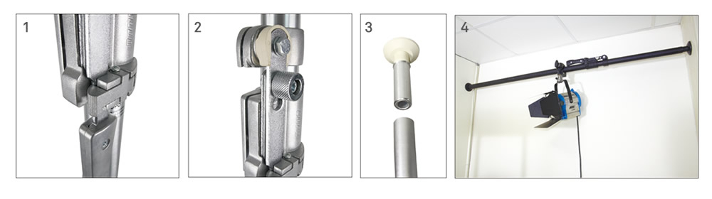 KUPO KP-S1017PD Kupole Extends from 100cm to 170cm Silver. Автопол