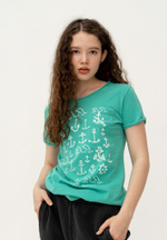 Футболка Bowery NYC Slub "Anchors And Waves" Emerald