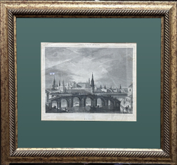 Вид Кремля со стороны Всехсвятского каменного моста. Офорт. 1841 г. Европа. 21 x 27 см (в свету), 44