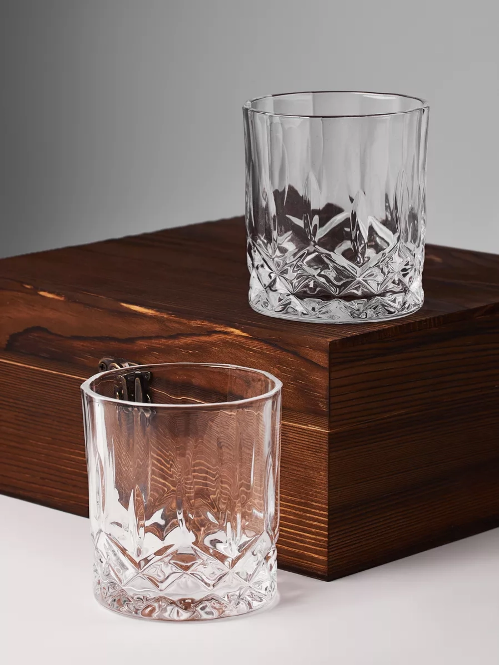 Подарочный Набор Бокалов для Виски, С Камнями, 2 Бокала, Шкатулка, Щипцы, Камни, Бархатный Мешочек