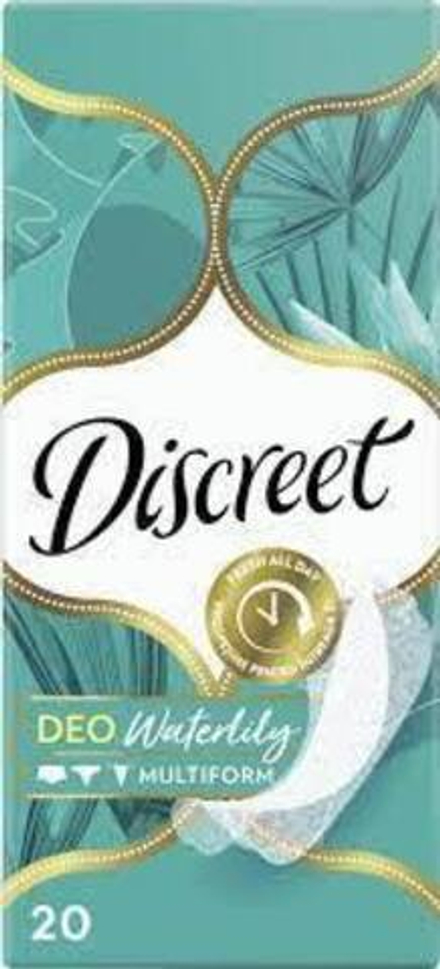 DISCREET 20 шт. Deo Water Lily Multiform Single Женские гигиенические прокладки на каждый день