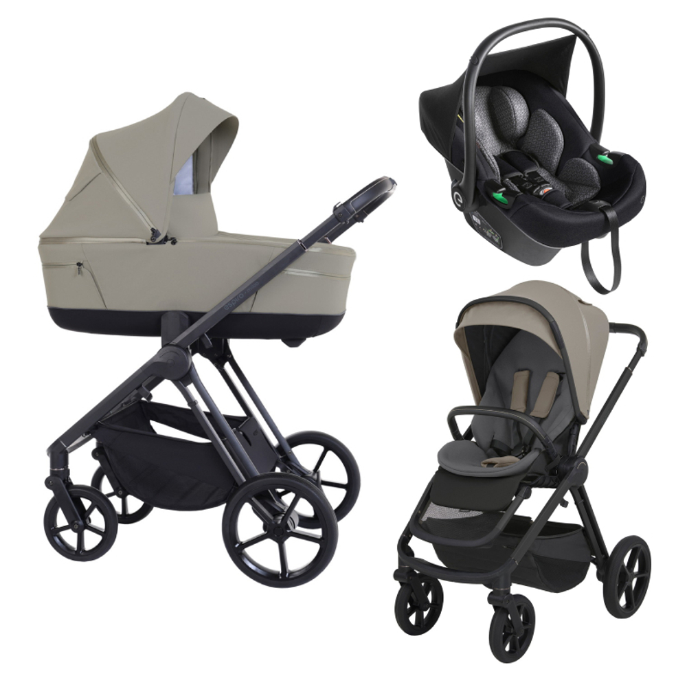 Детская коляска 3 в 1 Espiro Miloo 2025 и автокресло Pi Black 217 cashmere gray/Чёрный (Black 110)