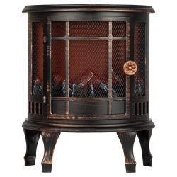 Светильник ЭРА EGNIK -P02 новогодний светодиодный камин Печь черный 2*LR14(C) 24*17*33 см