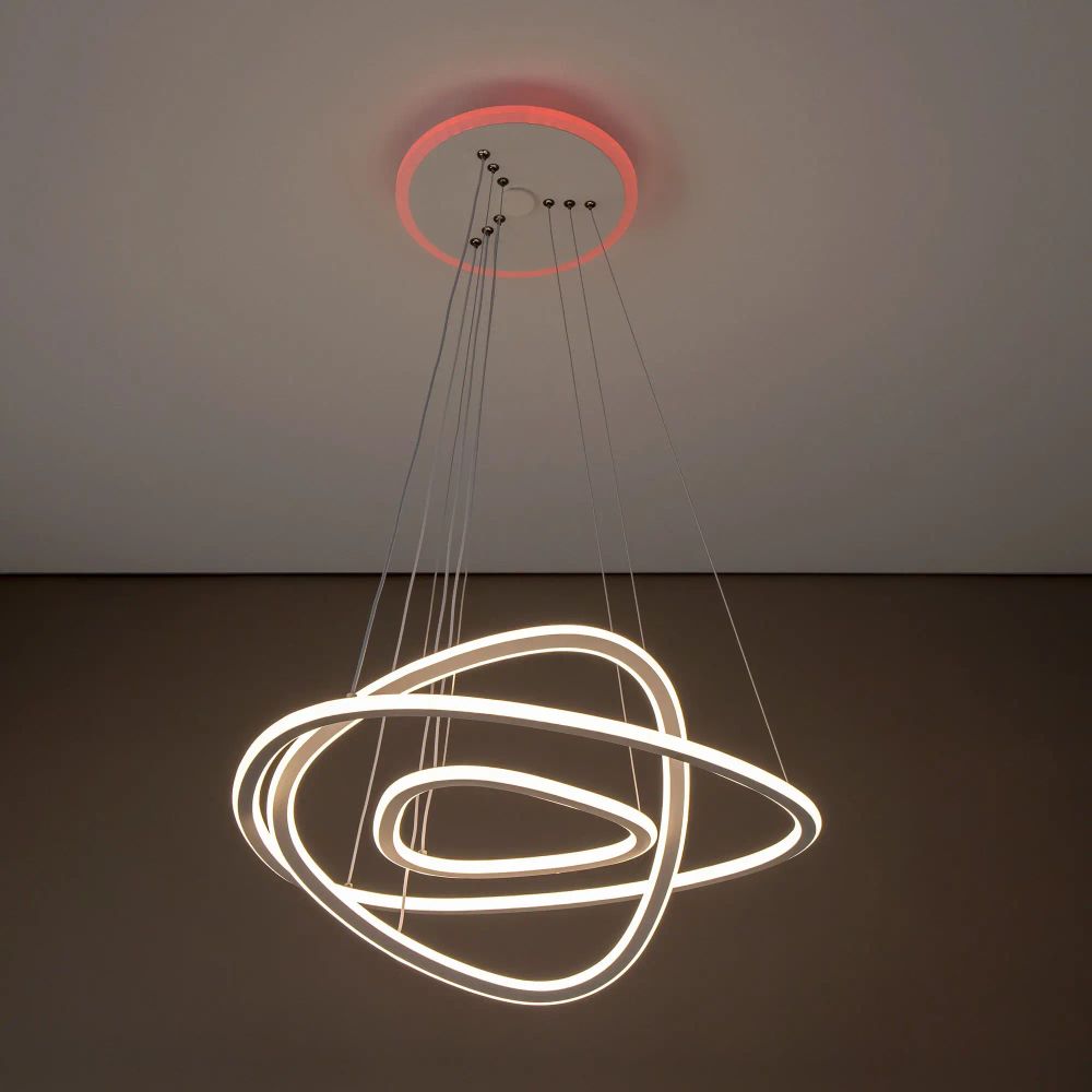 Citilux Неон Смарт CL731A330E RGB Умная подвесная люстра Белая