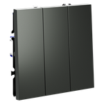 Выключатель встраиваемый VOLTUM S70 трехклавишный 10А, (титан)