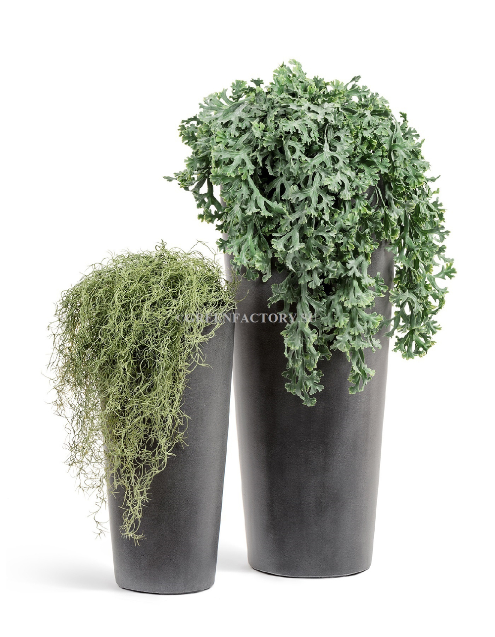 Кашпо TREEZ Effectory - Beton - Высокий конус - Темно-серый бетон