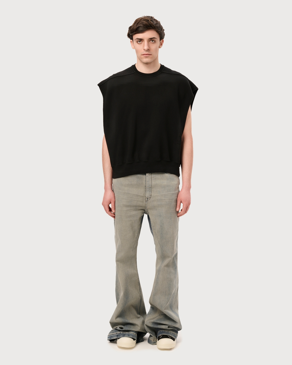 RICK OWENS DRKSHDW СВИТШОТ БЕЗ РУКАВОВ ЧЕРНЫЙ МУЖСКОЙ HOLLYWOOD JUMBO TATLIN