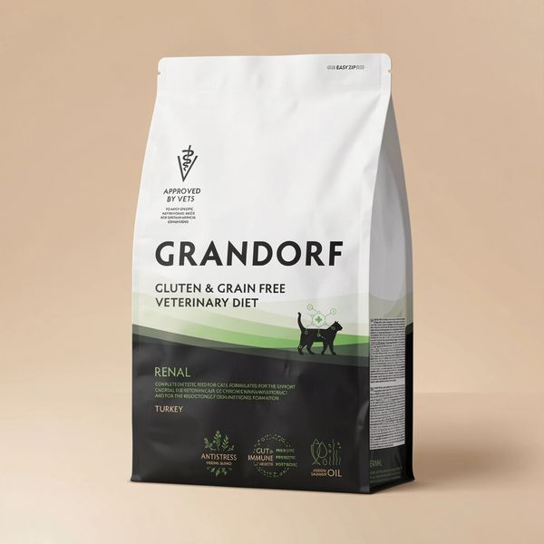 Сухой диетический корм Grandorf Veterinary Diet Cat Renal для кошек для поддержки функции почек при ХБН