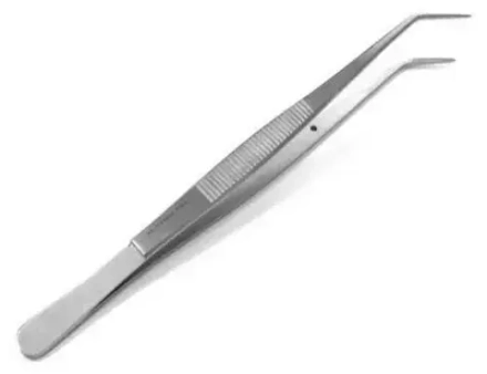 Пинцет зубной изогнутый 150х0,8