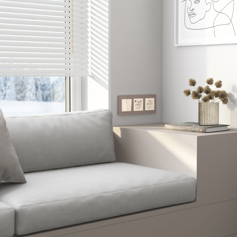 Накладка для розетки USB (айвори акрил)