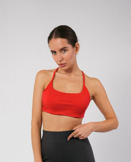 Топ трикотажный двойной с открытой спиной