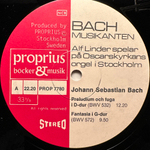 Бах - Альф Линдер - орган (Швеция 1977г.)