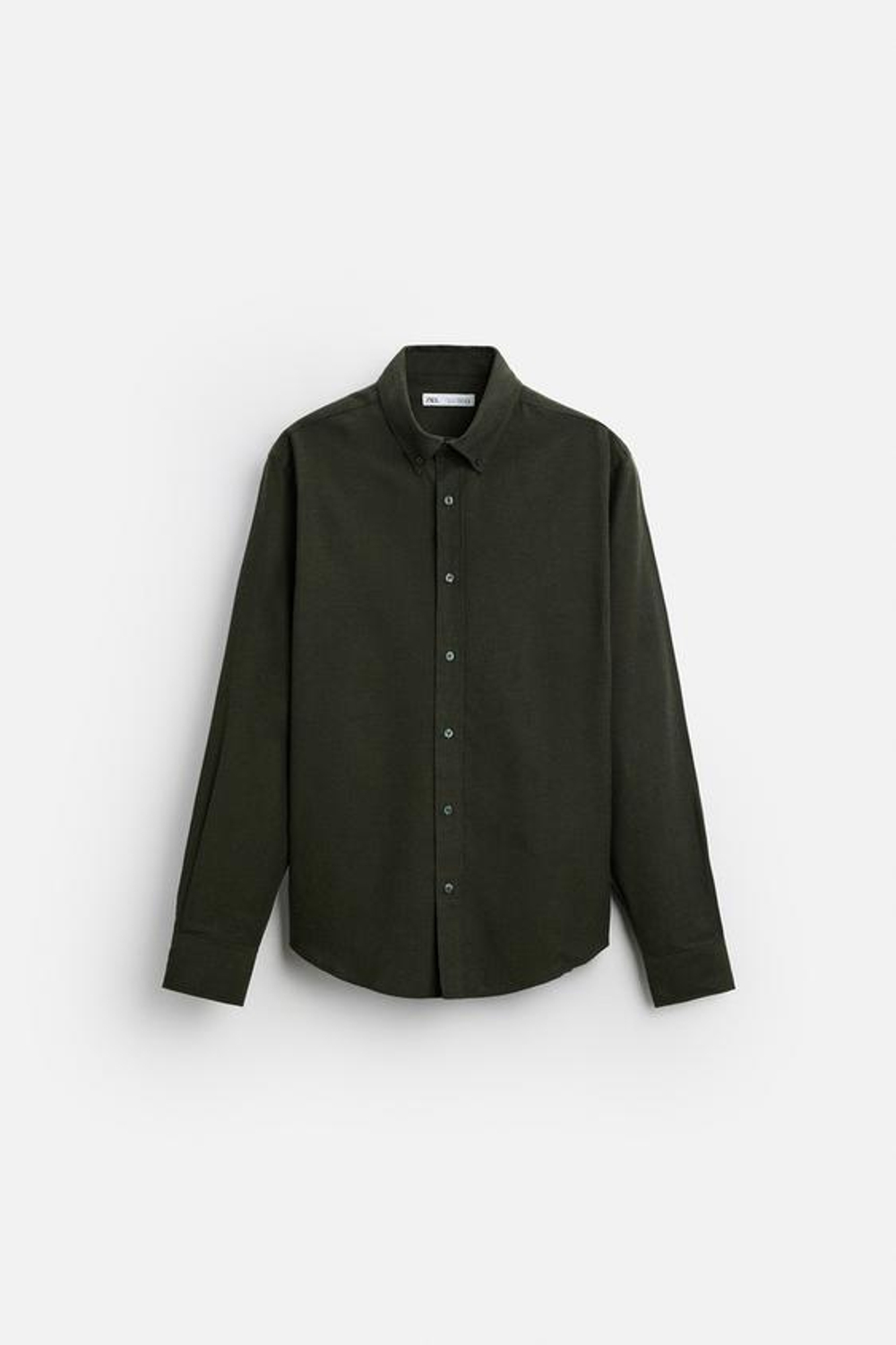 ZARА РУБАШКА ИЗ ХЛОПКОВОЙ ФЛАНЕЛИ, ХАКИ