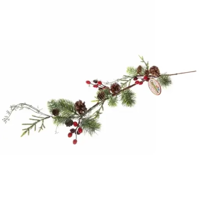 Ветка хвойная новогодняя «Ягодный Вальс» , 78 см