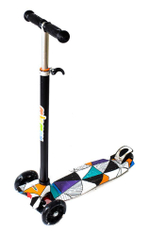 Самокат 3х-колес. 55 см ручка макс. 90см колеса PU свет, макс. вес 60 кг