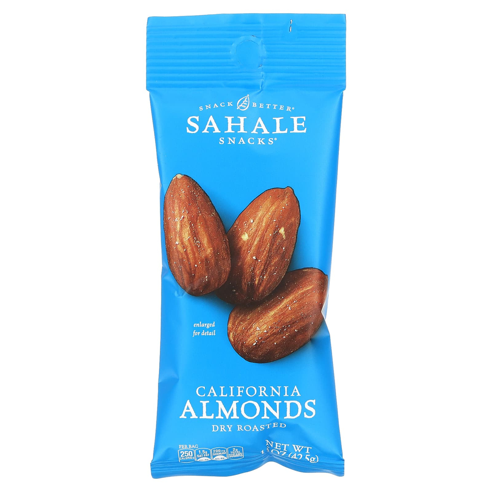 Sahale Snacks, Сухие обжаренные орехи, Калифорнийский миндаль & морская соль, 9 упаковок по 1,5 унции (42,5 граммов)