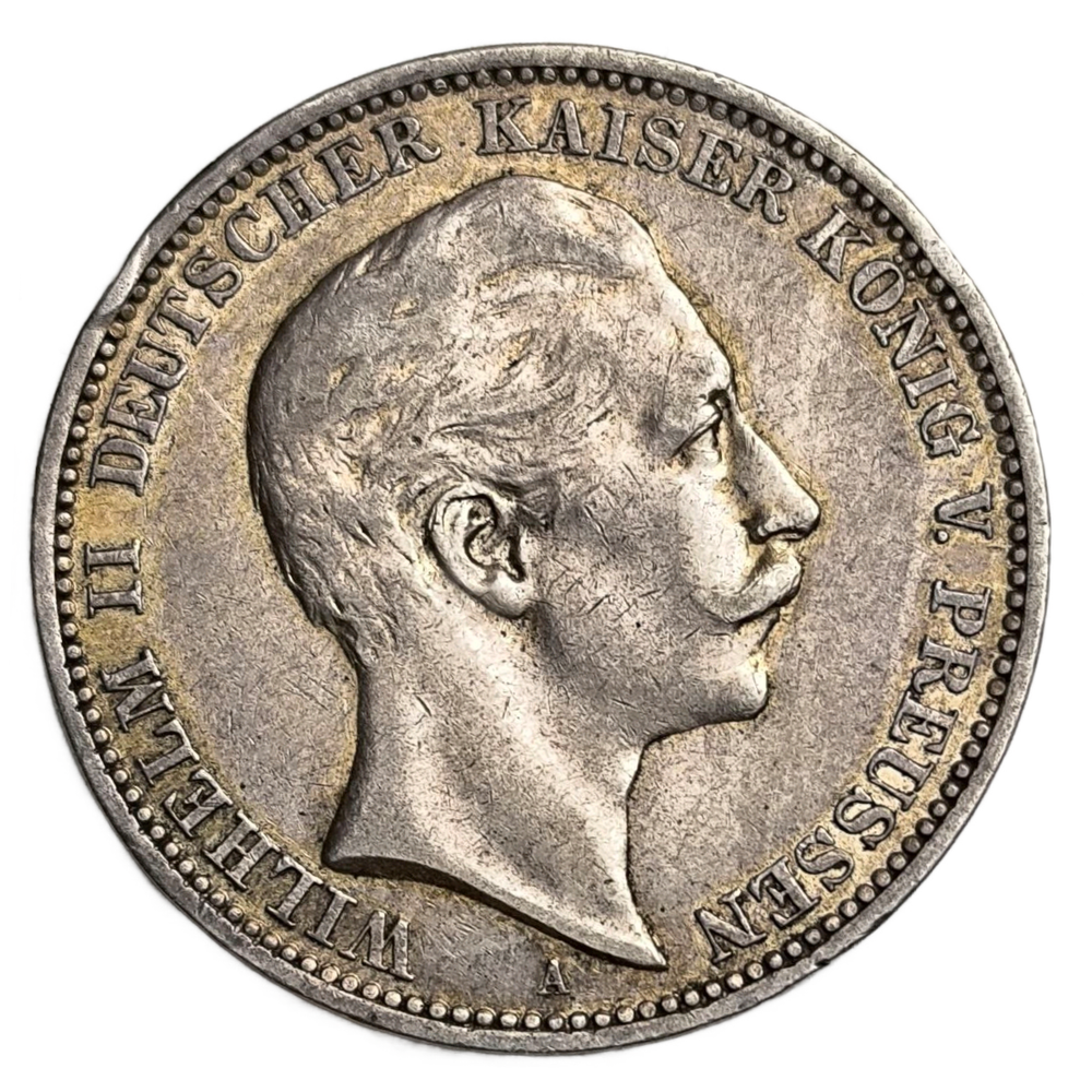 Монета 3 марки 1909 год, Германия (Пруссия) " Вильгельм ll"