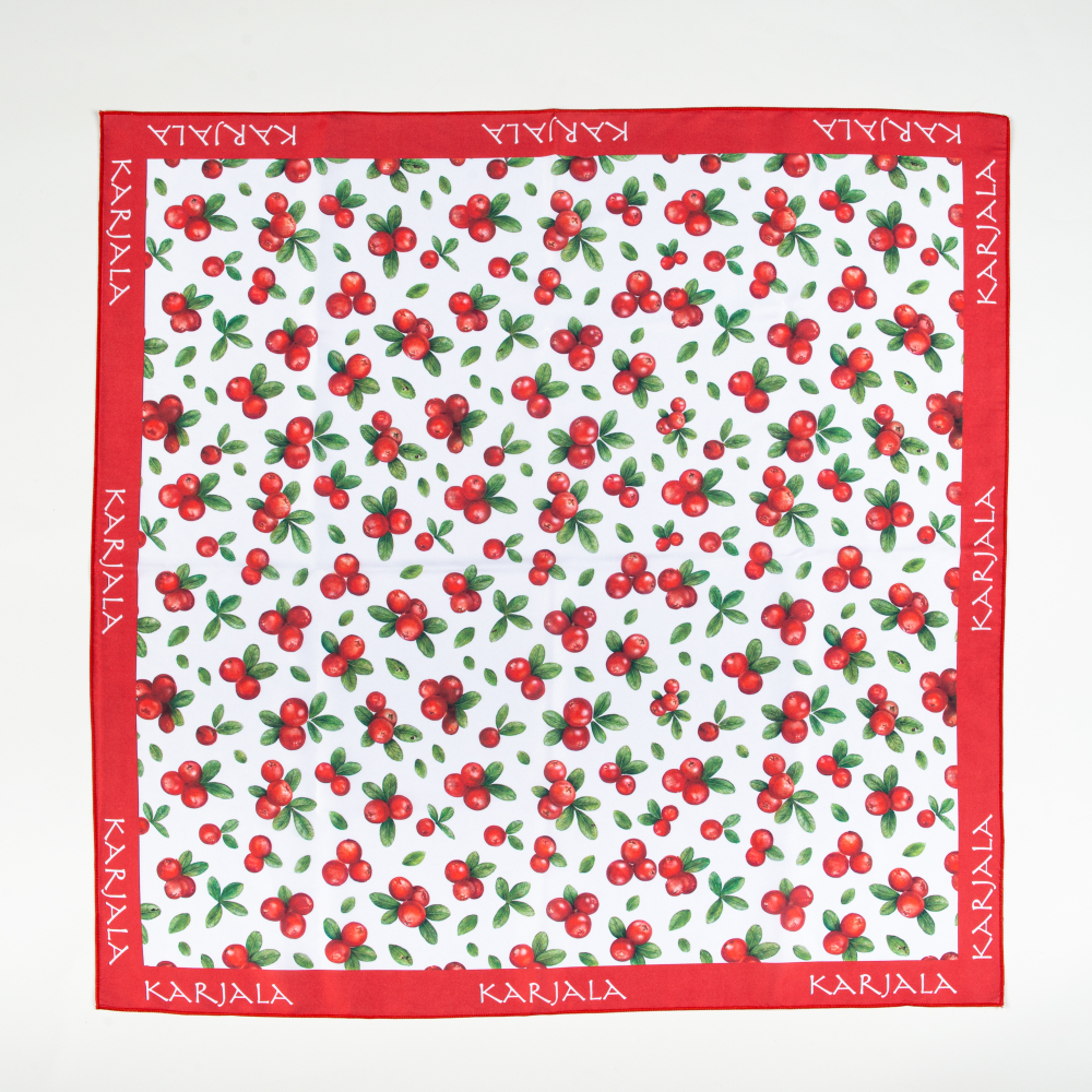 Шейный платок «Карельская брусника», 70×70 см